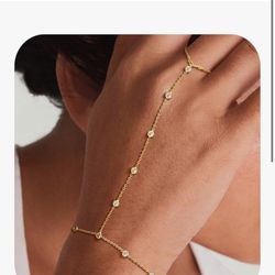 12 Hand And Feet Bracelets With Rings Attached