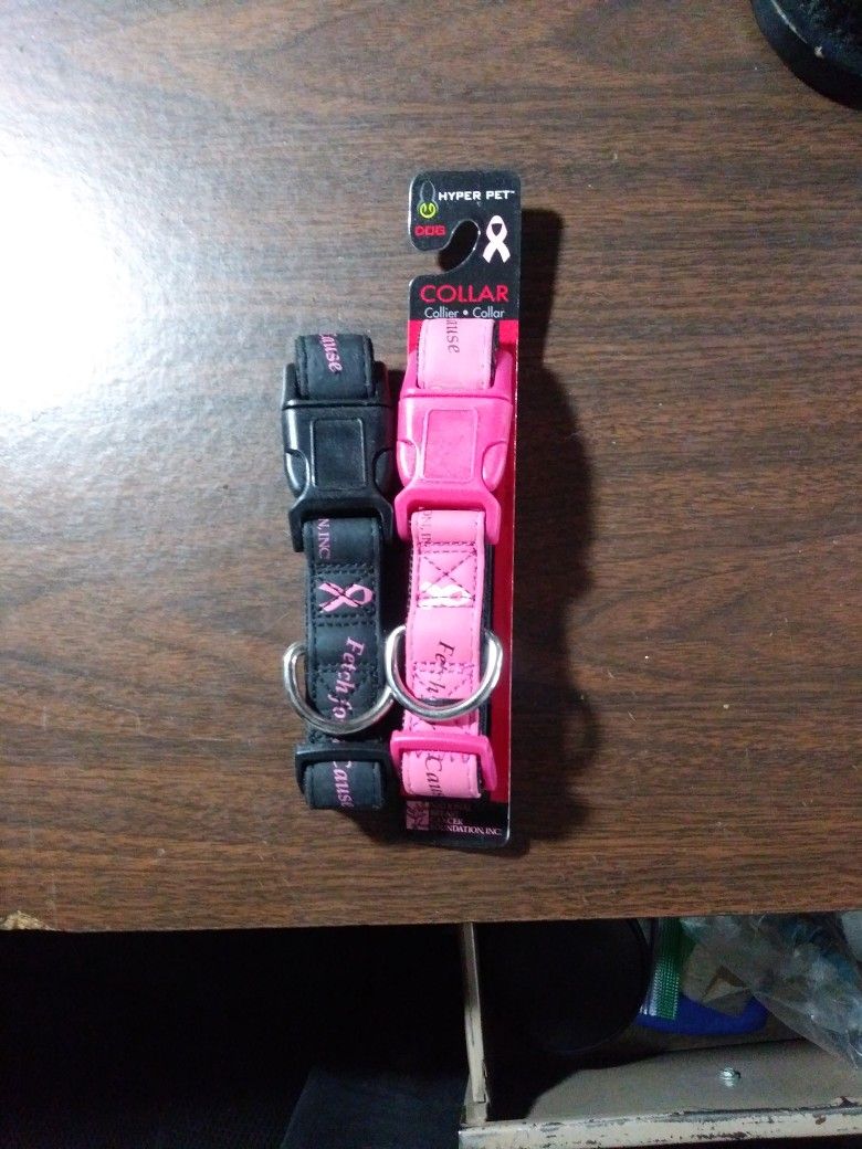 (2) Breast Cancer Large Dog Collars