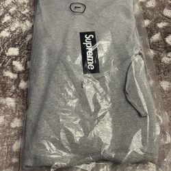 Supreme Box Logo Hooded Sweatshirt Bogo Hoodie Heather Grey LARGE L