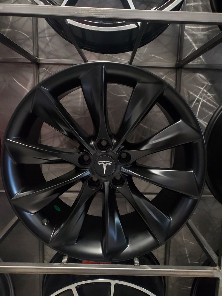 19x8.5 5x114 et35 Tesla turbine wheels fits Model 3 and new model Y satin black rim wheel tire shop
