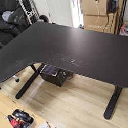 IKEA Bekant Left Corner Desk or Work Table/Bench Black - Height Adjustable