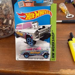 2013 Hot Wheels ZAMAC '55 Chevy Bel Air Gasser HW Workshop Heat Fleet
