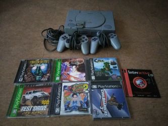PlayStation with games