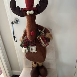 Holiday Seasonal 32” Standing Quirky Moose Excellent Condition 