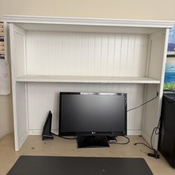 FREE White Desk Hutch - Compute And Monitor Not Included 