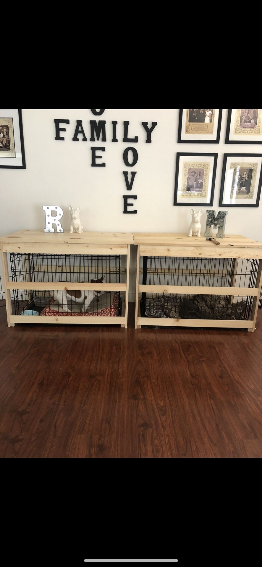 Home Made Dog Kennel Crate Covers X2 