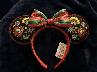 2020 Disney Epcot Mexico World Showcase Minnie Embroidered Ear Headband