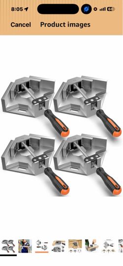 Housolution Right Angle Clamp, [4PACK] 90° Aluminum Alloy, Silver Gray Single Handle Corner Clamp, Clamps for Woodworking Adjustable Swing Jaw, Tools 