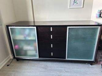 Beautiful wood sideboard with drawers and sliding doors