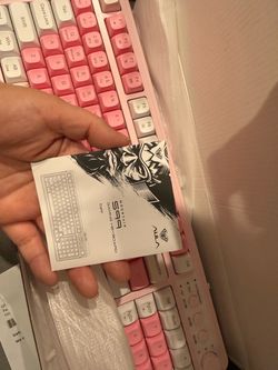 Cute pink AULA S99 wireless gaming keyboard 🎀🩷