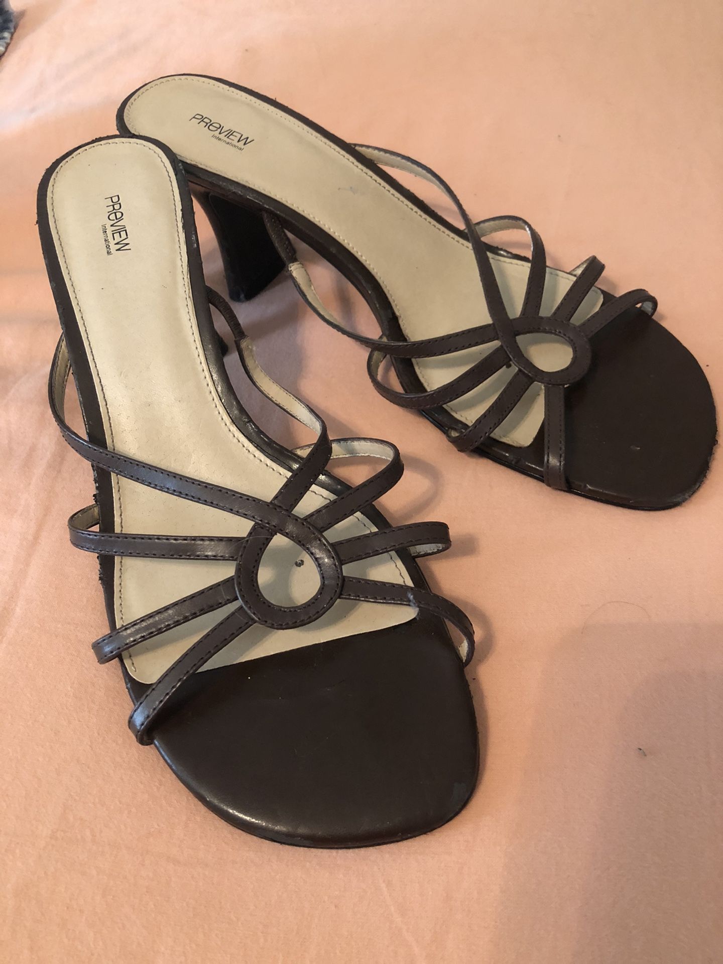 Strappy leather brown sandals size 11