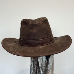 Henschel Leather (Med) Aussie Outback Hat