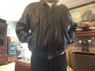 Heavy all leather aviator jacket