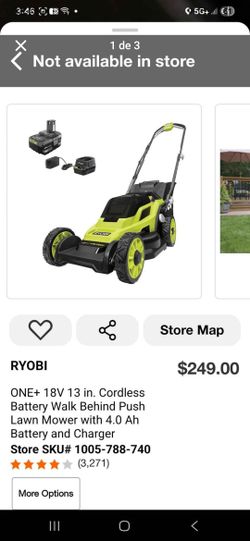 Push Lawn Mower Ryobi 18V 13in