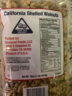 Bag of California shelled walnuts brand new