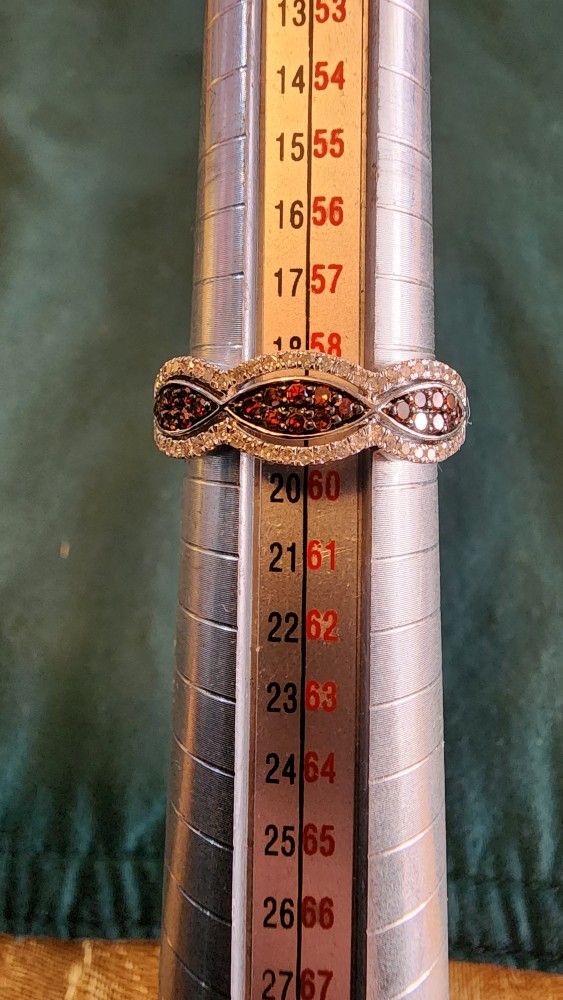 Real White And Red Diamonds Ring