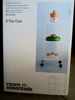 3 Tier Rolling Cart, Metal 