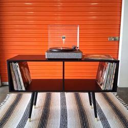 * NEW * record cabinet hand made vinyl stand shelf console turntable wood mcm mid century modern player Wafair Cb2 Restoration Hardware Custom 