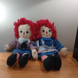 Vintage Raggedy Ann And Andy Dolls