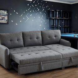 New Sectional, Grey Sectional , Gray Sectional, Sofa, Couch, Reversible Sectional, Sofa Bed, Sofabed, Sectional Sofa Bed, Grey Couch, Sleeper Sofa Bed