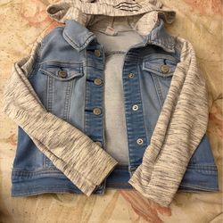 Jean jacket with hoodie