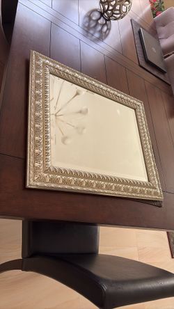 Wall Mirror  Silver Metallic Frame 21x26”