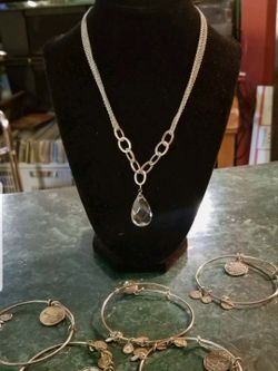 White House Black House Necklace with Crystal Pendant