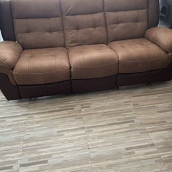 Couch & Love Seat ( Brown )  New Crushed Chocolate 