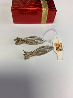 14k cluster diamond earrings dangle style