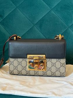 Authentic Gucci Padlock Small GG Supreme Shoulder Bag