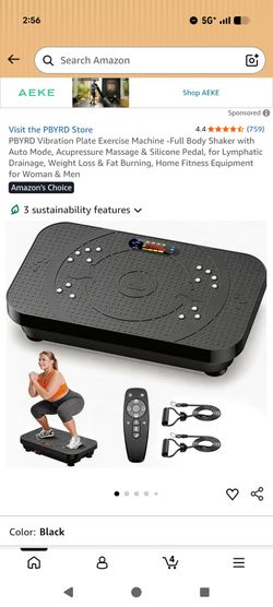 PBYRD Vibration Plate Exercise Machine -Full Body Shaker with Auto Mode, Acupressure Massage & Silicone Pedal, for Lymphatic Drainage, Weight Loss & F