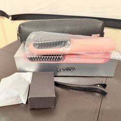 TYMO porta pro wireless hair straighteningi Brush- Pink.