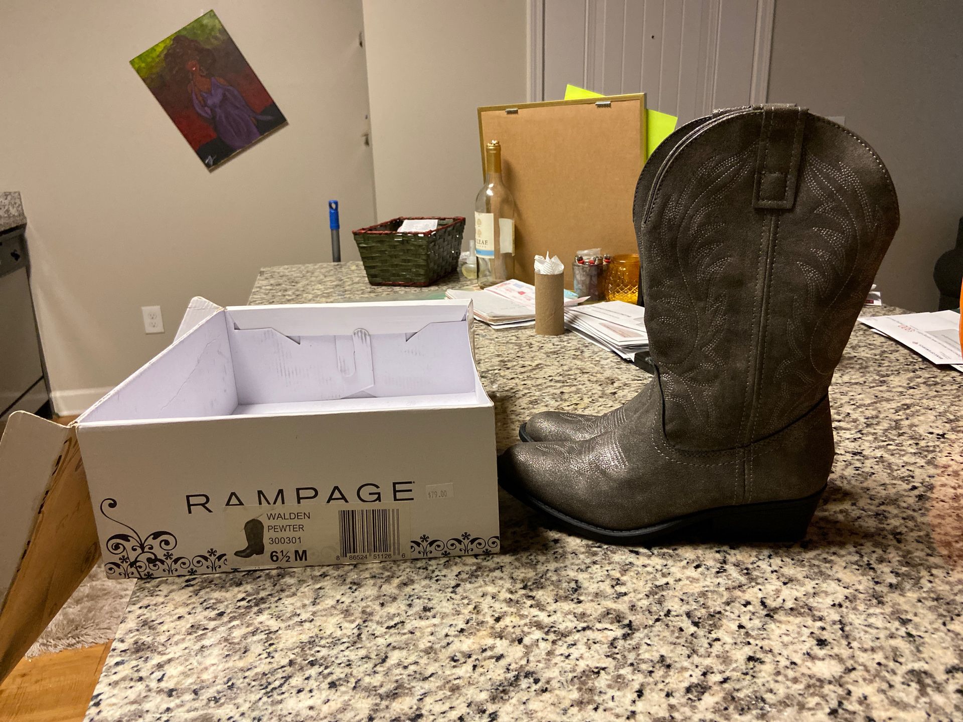 Cowboy boots. Only worn once.