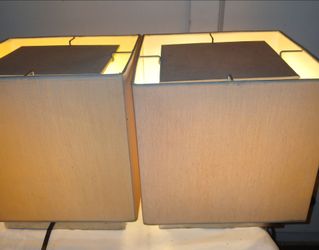 Paired square canvas lamps
