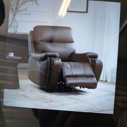 Brown Leather Power Recliner  