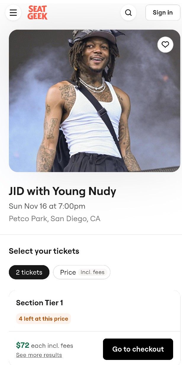 J.I.D. with Young Nudy 11/16 @ Petco Park 