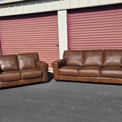 Italian Leather Sofa Set