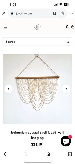 bohemian coastal shell bead wall hanging