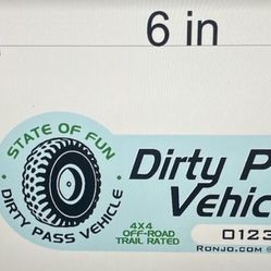 2 PACK - Dirty Pass Vehicle Sticker 6 in L x 2.32 in H