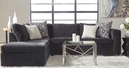 Brand New Hughes Black Sectional