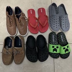 Boys Crocs, Sandals , And More Size 4-5 