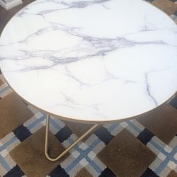 Marble print & Gold Coffee or Accent Table 
