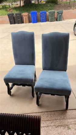 Blue high back dining chairs