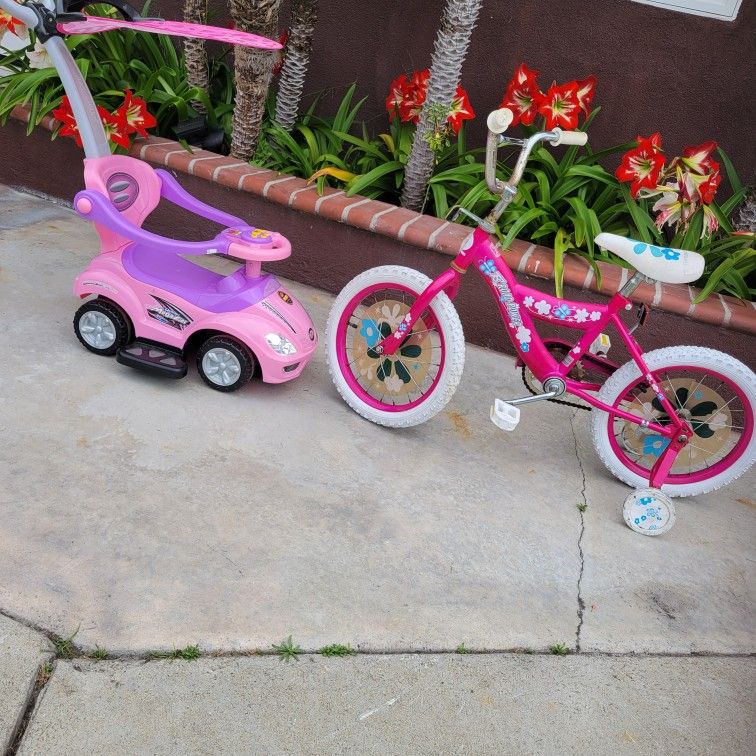 Kids Training Bicycle And Kids Toy Stroller 