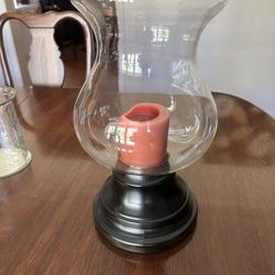 Glass Hurricane Candle Holder