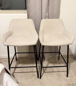 2 Beige Counter Stools