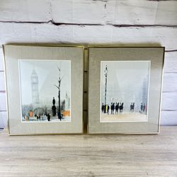 MCM London Impressionist Art Anthony Klitz Irish Artist 2pc