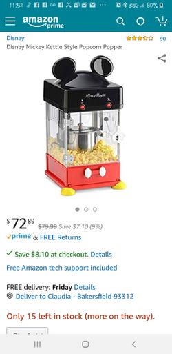Disney Mickey kettle style pop corn popper