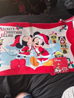 Mickey And Minnie Mouse Christmas Door rug