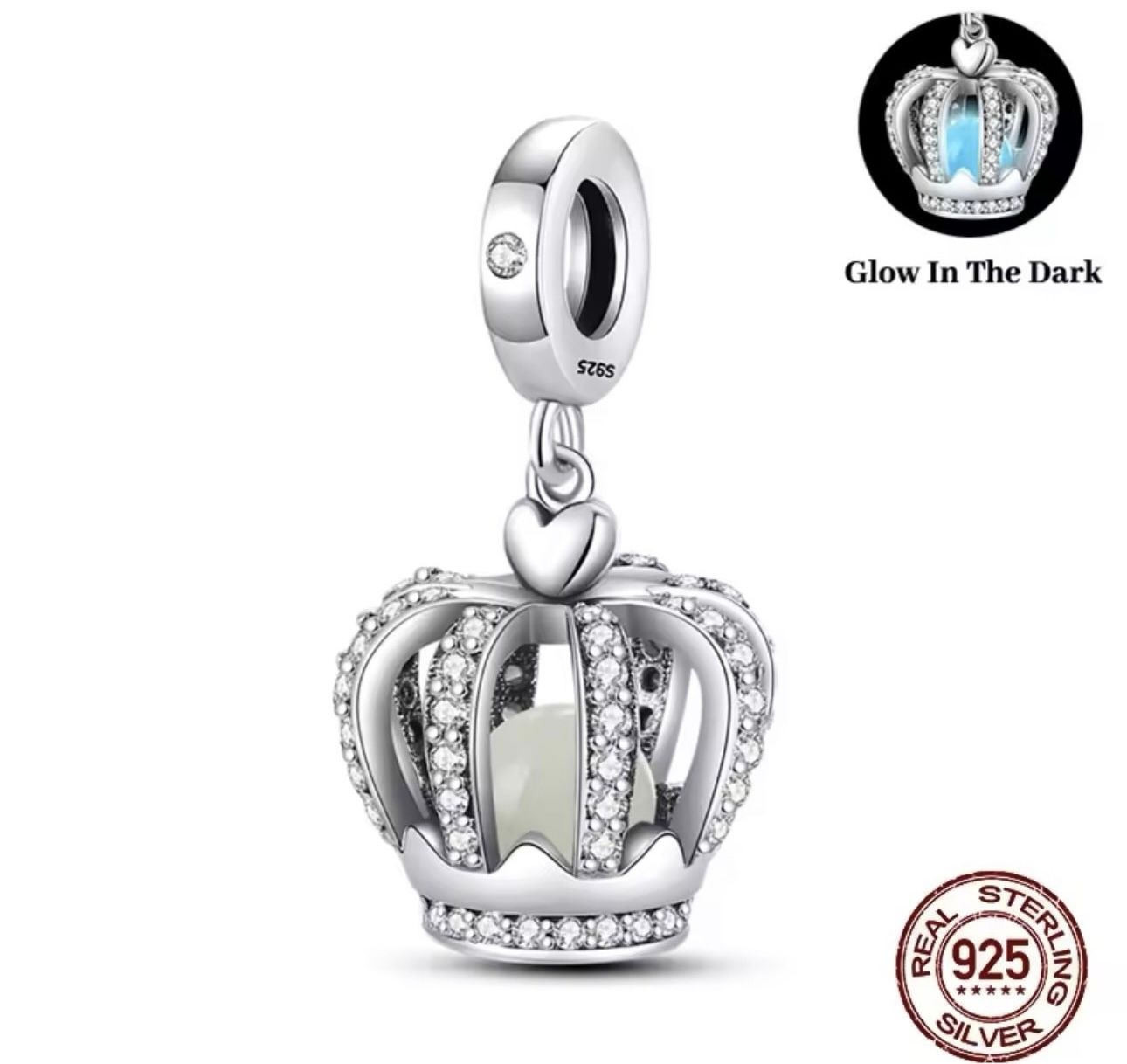 Crown Charm Dangle With Glow In The Dark Feature